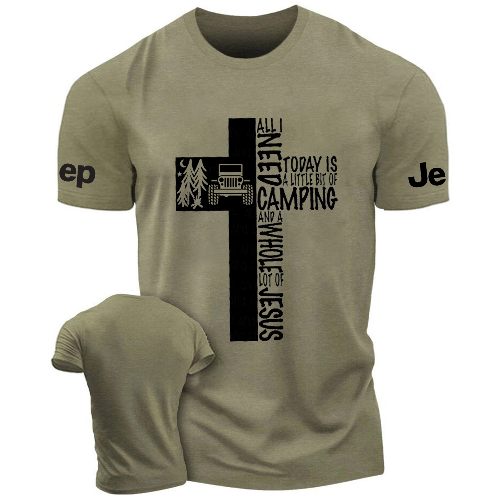 Religion Jesus Cross All Need Camping Jp T-Shirt