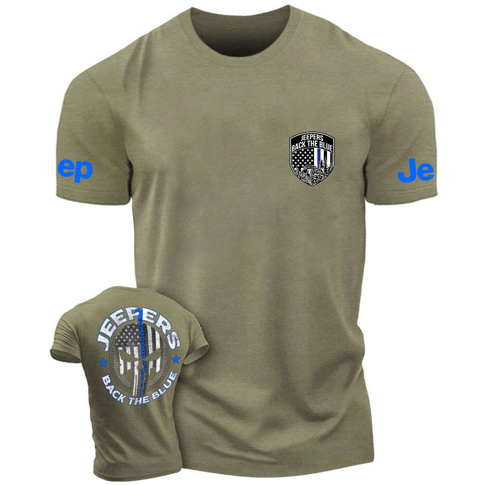 Policeman Jp Back The Blue Police Skull Police badge T-Shirt