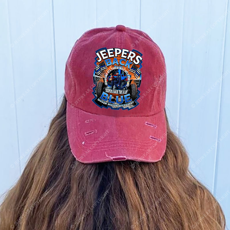 Police Honoring All Those Who Hold The Line Jeepers Back The Blue Jp Baseball Cap
