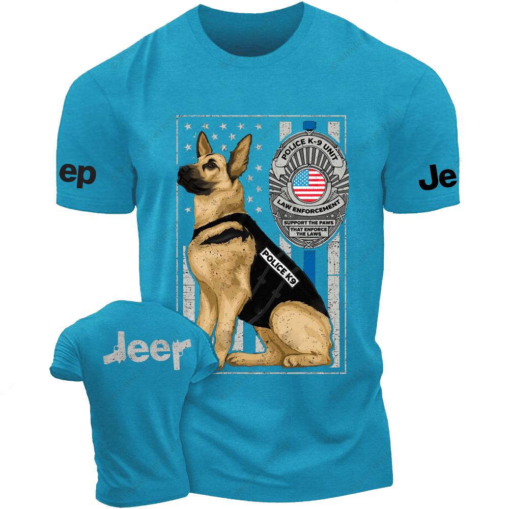 American Flag Police K9 Unit Police Dog Jp T-Shirt