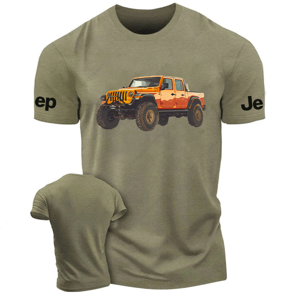 Truck Driving On The Road Oil Painting Style Jp T-Shirt