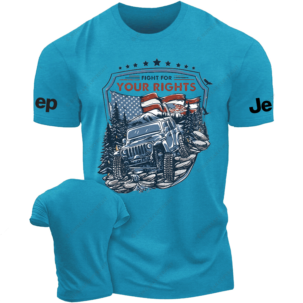 American Flag Fight For Your Rights Off-Road Vehicle Driving On The Road Jp T-Shirt