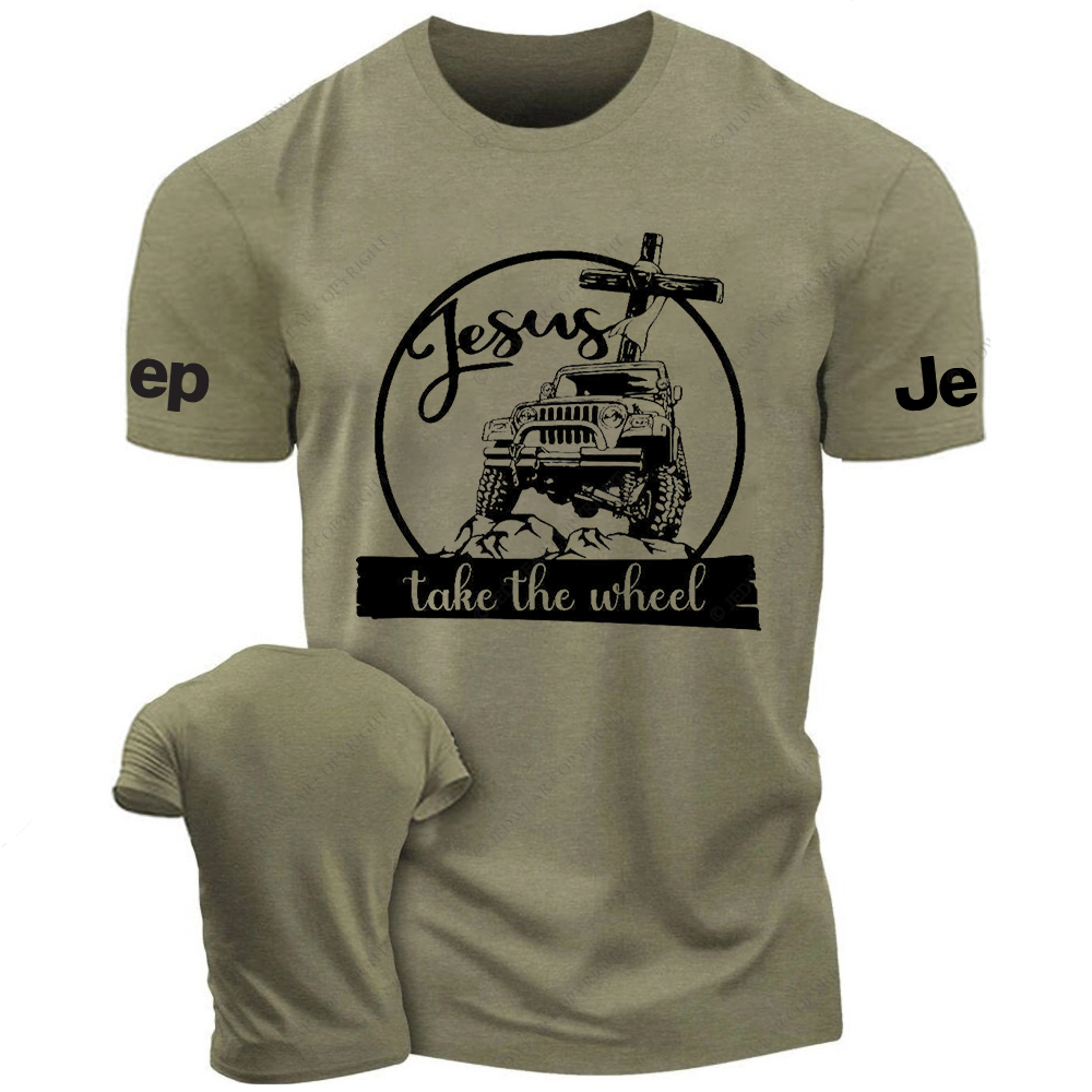 Religion Cross Jesus Take The Wheel Jp T-Shirt