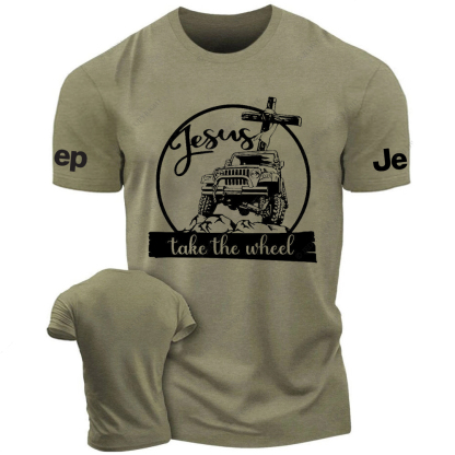 Religion Cross Jesus Take The Wheel Jp T-Shirt