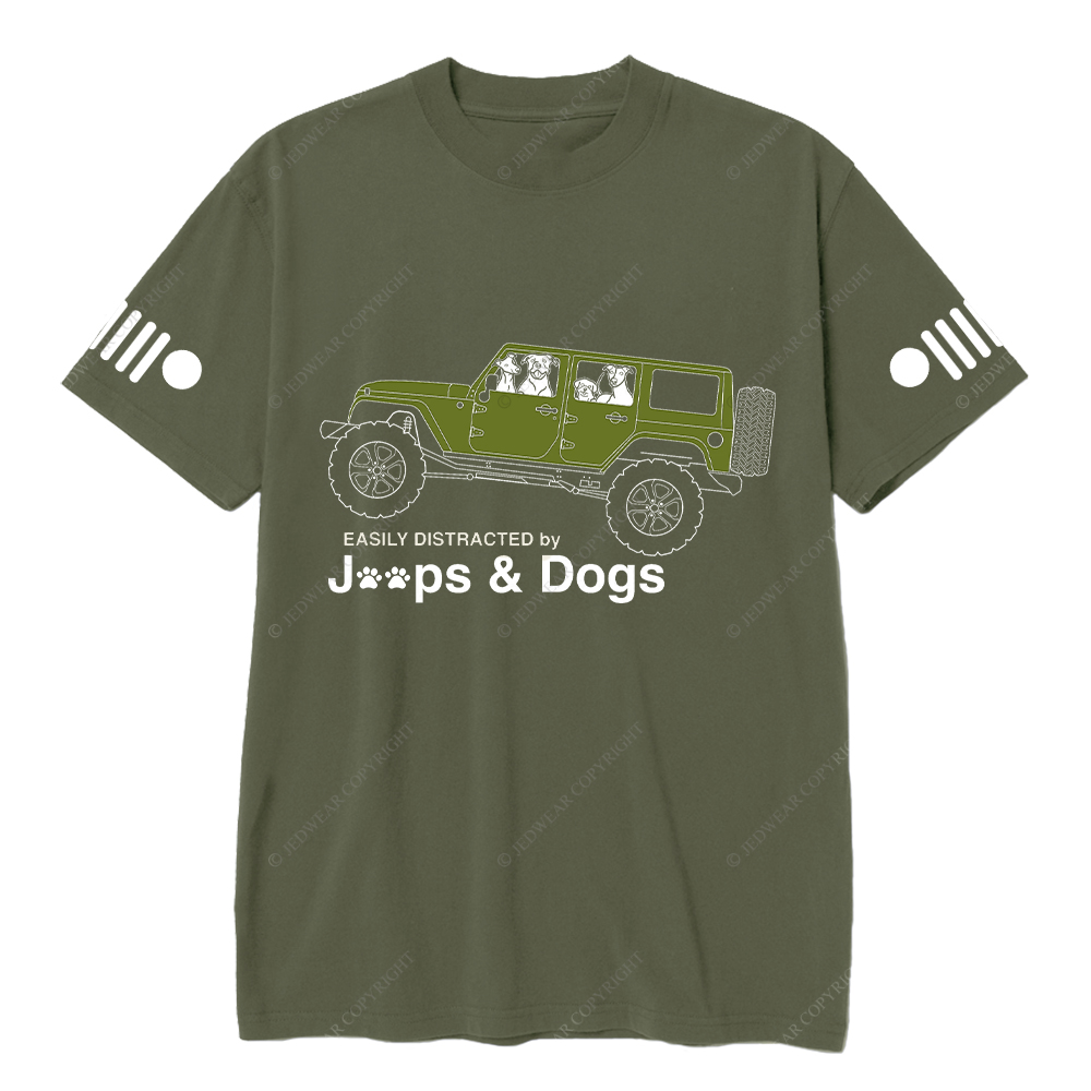 Dog Driving A Car Easily Distracted By Dogs T-Shirt