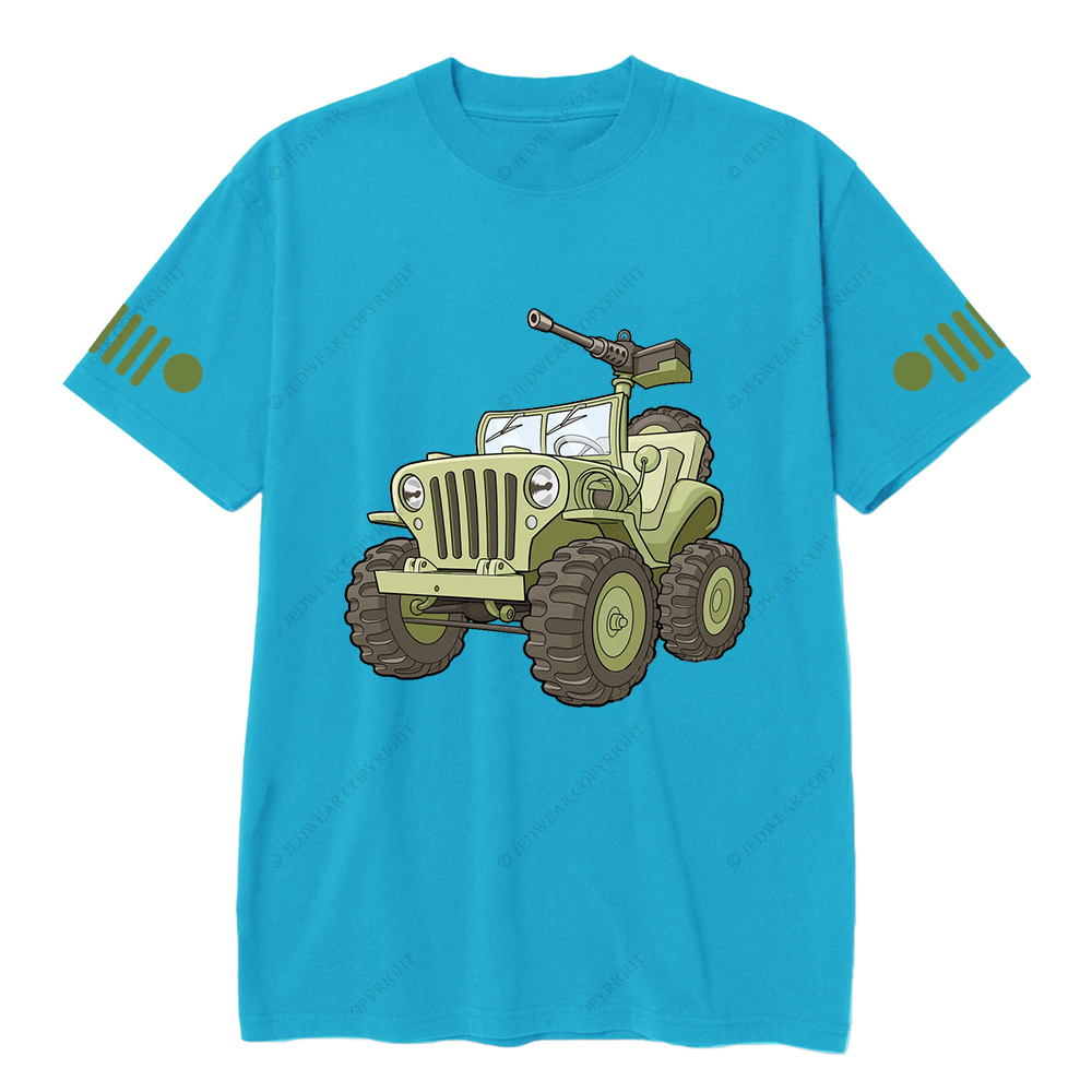 Cartoon Green Four-Wheeled Vehicle Jp T-Shirt