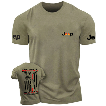 American Flag Firefighter Assuming I'm Just An Old Man Was Your First Mistake Jp T-Shirt