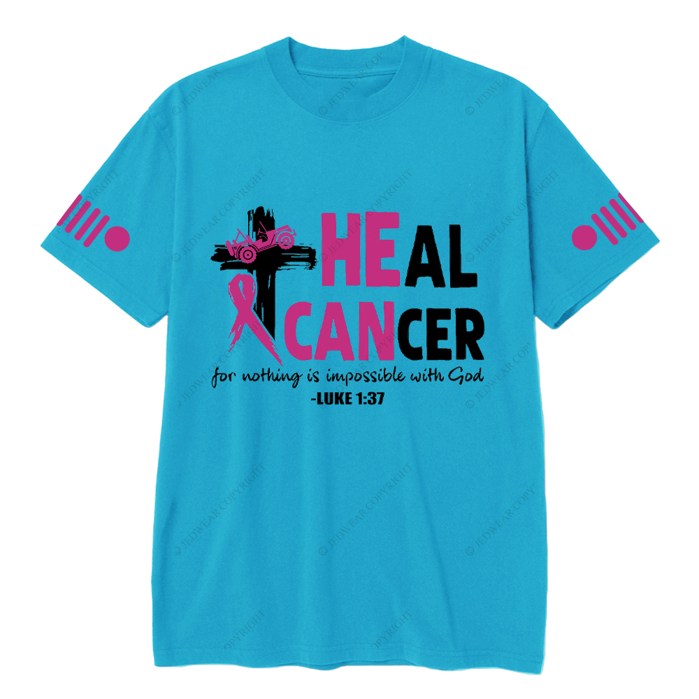 Breast Cancer Heal Cancer For Nothing Is Impossible With God Luke 1:37 Jp T-Shirt