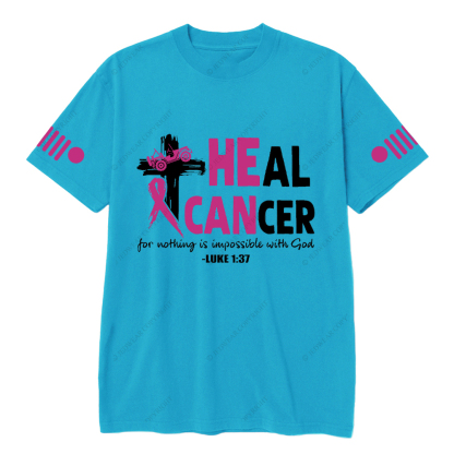 Breast Cancer Heal Cancer For Nothing Is Impossible With God Luke 1:37 Jp T-Shirt