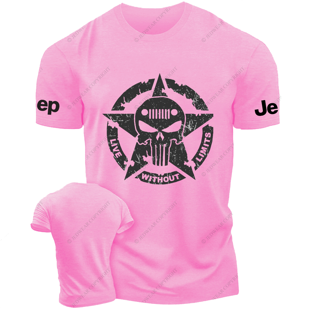 Military Star Skull Live Without Limits Vintage Style Jp T-Shirt