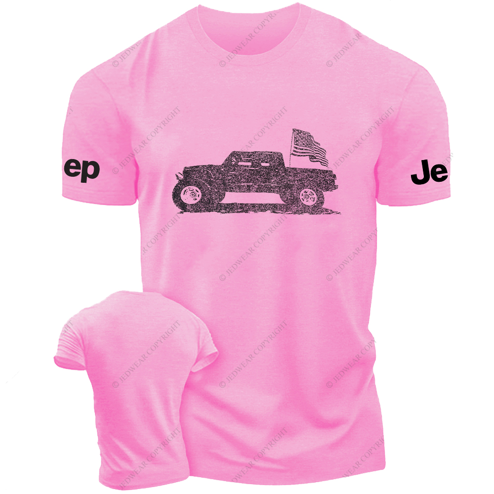 American Flag Truck Vintage Style Jp T-Shirt