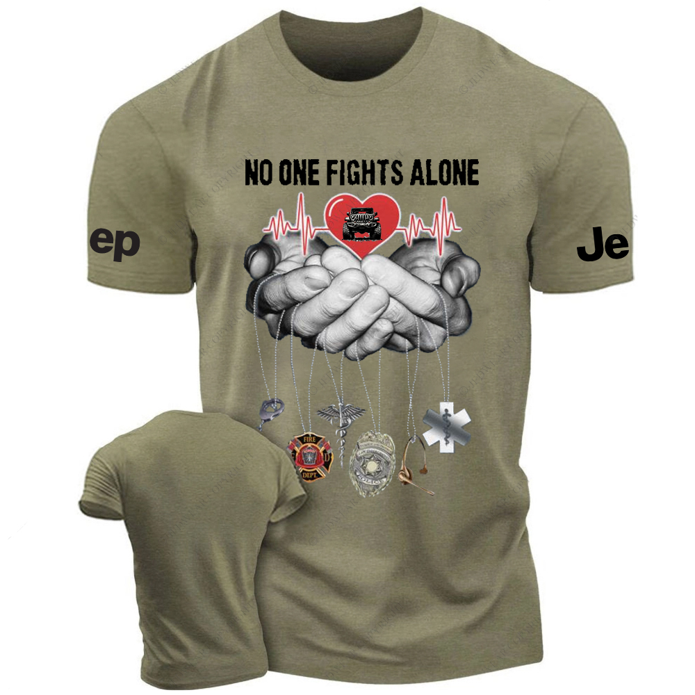 Support And Unity With Our Firefighter No One Fights Alone Jp T-Shirt
