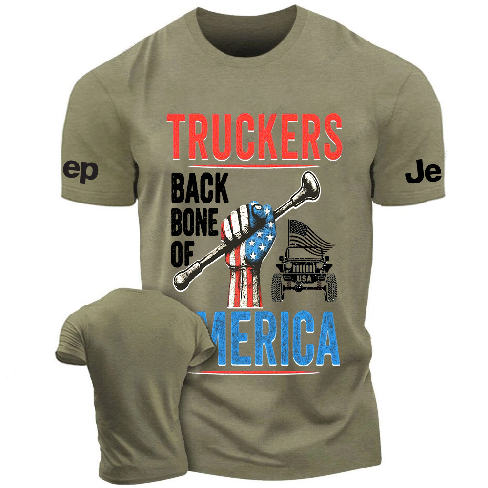 Truckers Backbone Of America Apparel Patriotic Trucking Jp T-Shirt