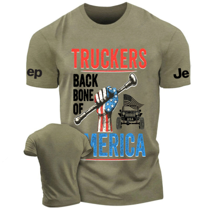 Truckers Backbone Of America Apparel Patriotic Trucking Jp T-Shirt