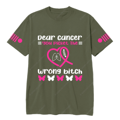 Breast Cancer Awareness Dear Cancer You Picket The Wrong Bitch Jp T-shirt