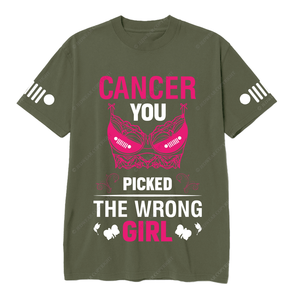 Breast Cancer Awareness Cancer You Picked The Wrong Girl Jp T-shirt