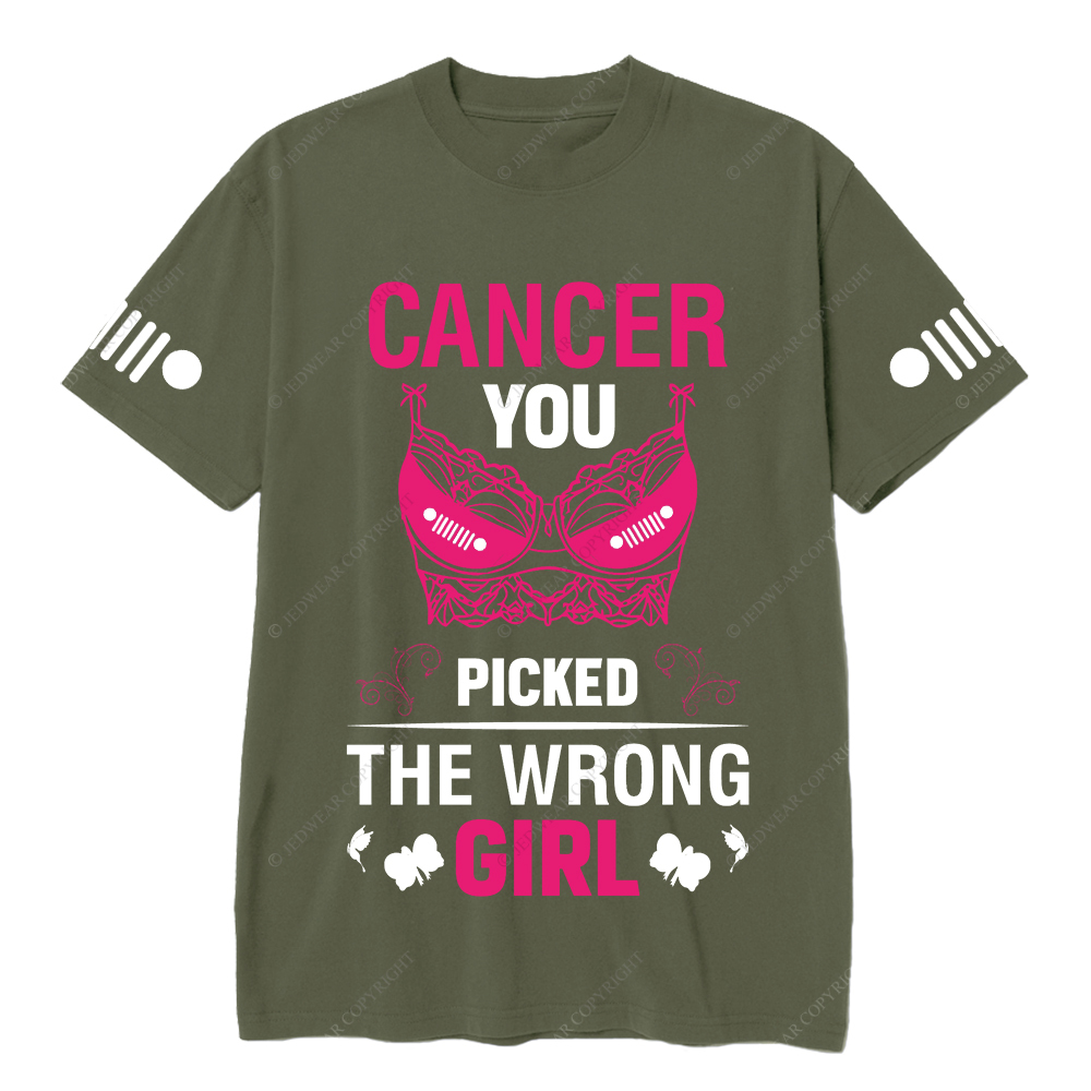 Breast Cancer Awareness Cancer You Picked The Wrong Girl Jp T-shirt