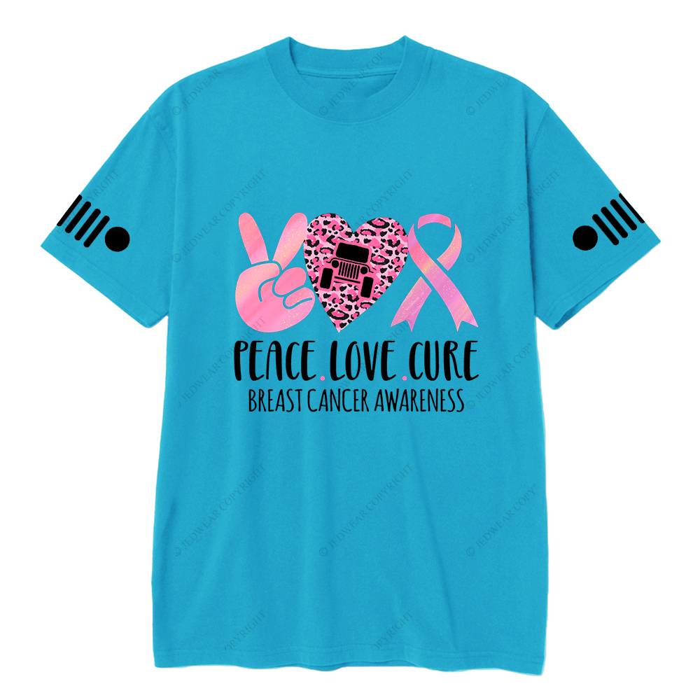 Breast Cancer Awareness Peace Love Cure Jp T-shirt
