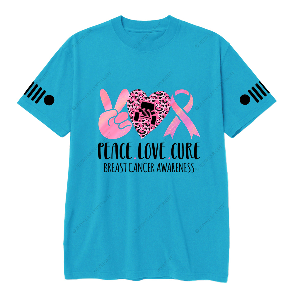 Breast Cancer Awareness Peace Love Cure Jp T-shirt