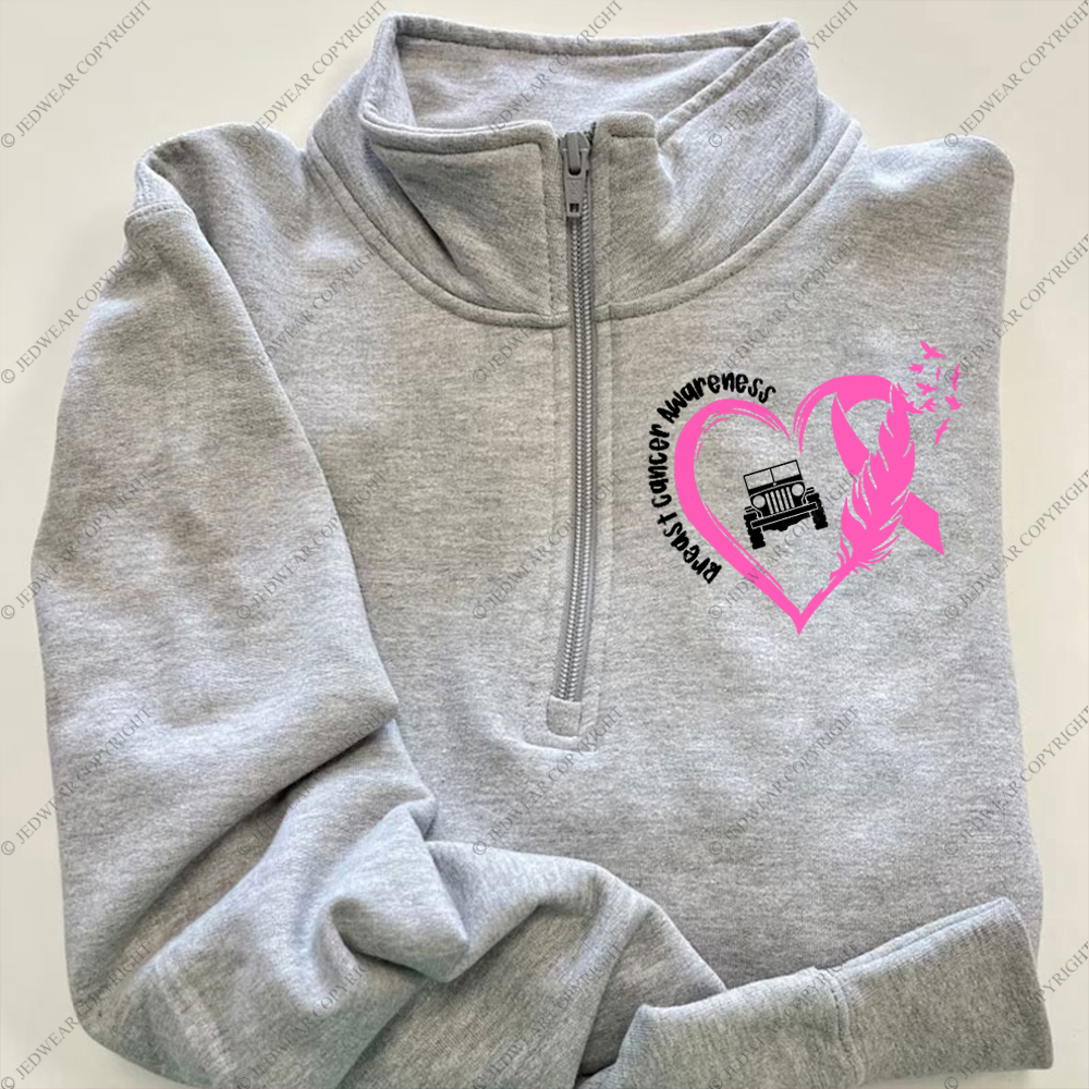 Breast Cancer Awareness Love Butterfly Full-Zip Jacket Sweatshirt