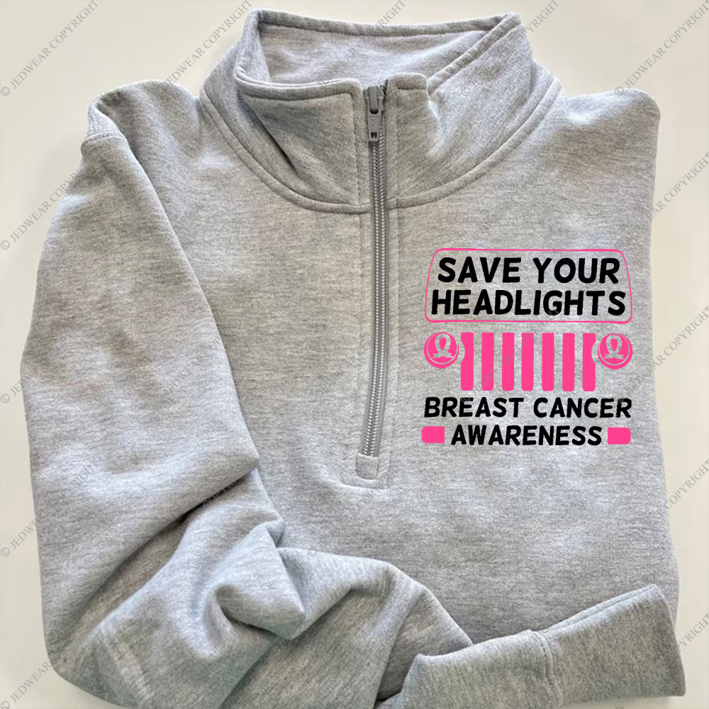 Save your Headlights Breast Cancer Awareness Full-Zip Jacket Sweatshirt