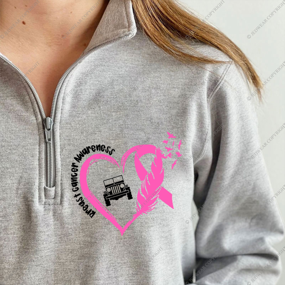 Breast Cancer Awareness Love Butterfly Full-Zip Jacket Sweatshirt