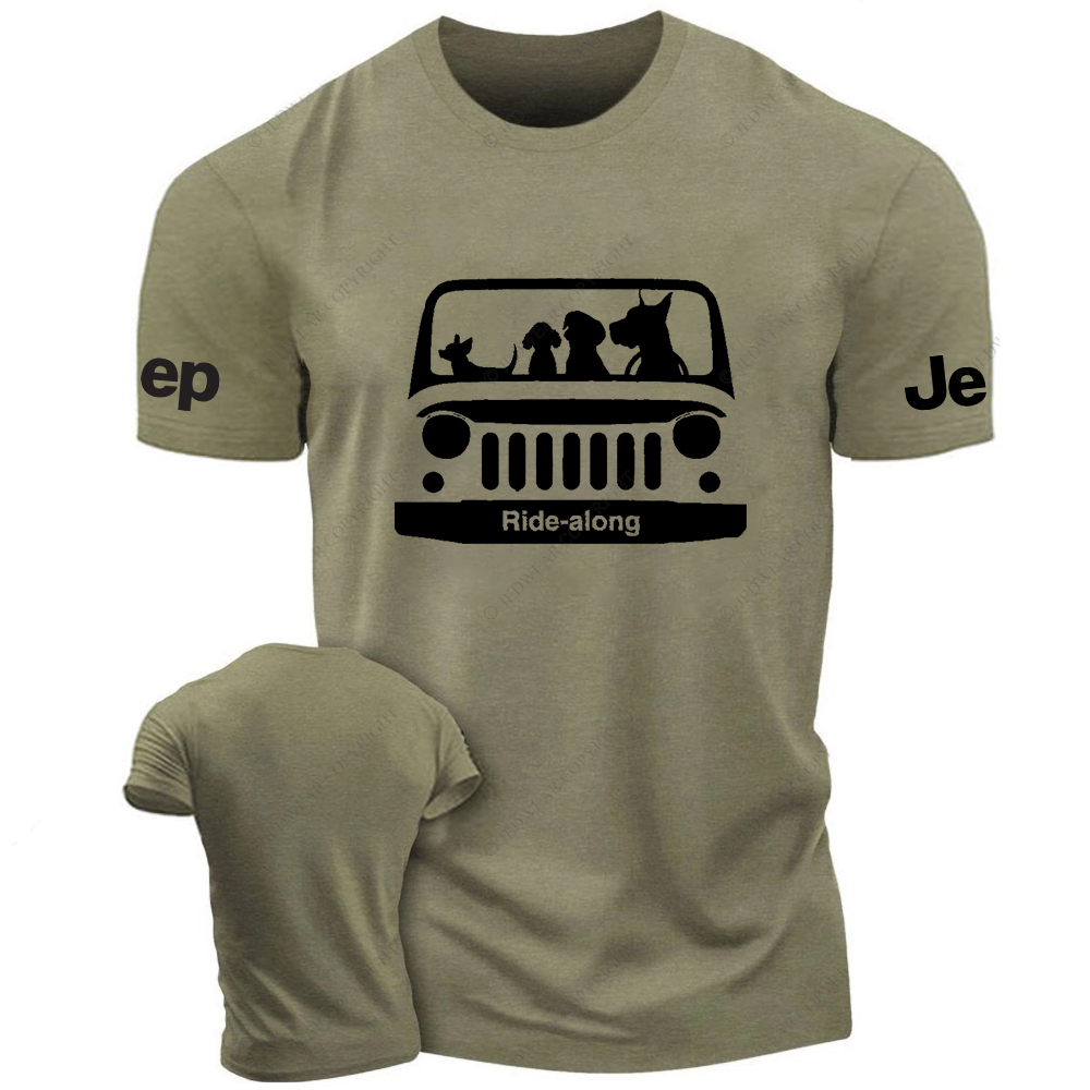 Four Dogs Ride Along Jp T-Shirt