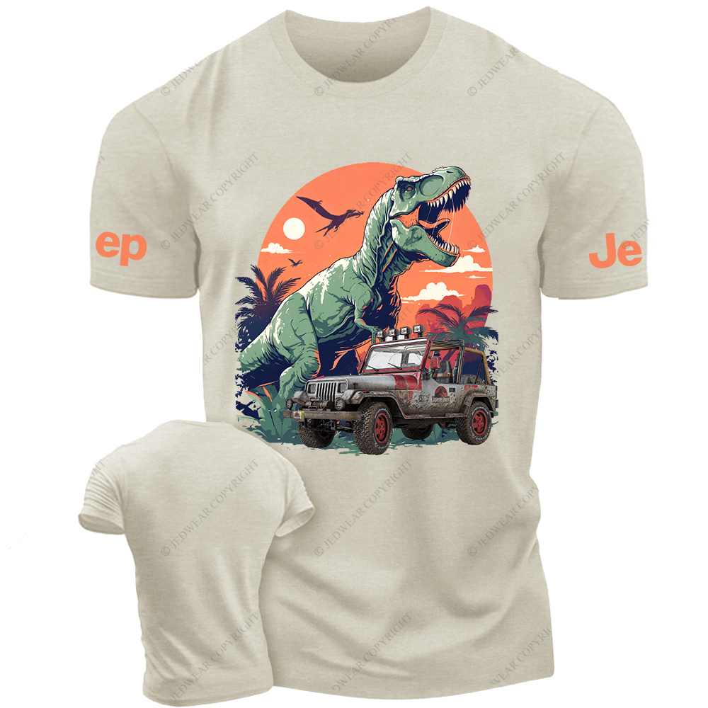 Jurassic Dinosaur On The Back Of A Vehicle Jp T-Shirt