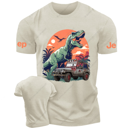 Jurassic Dinosaur On The Back Of A Vehicle Jp T-Shirt