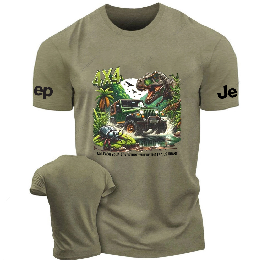 Dinosaur 4x4 Unleash Your Adventure Where The Trails Roar Jp T-Shirt