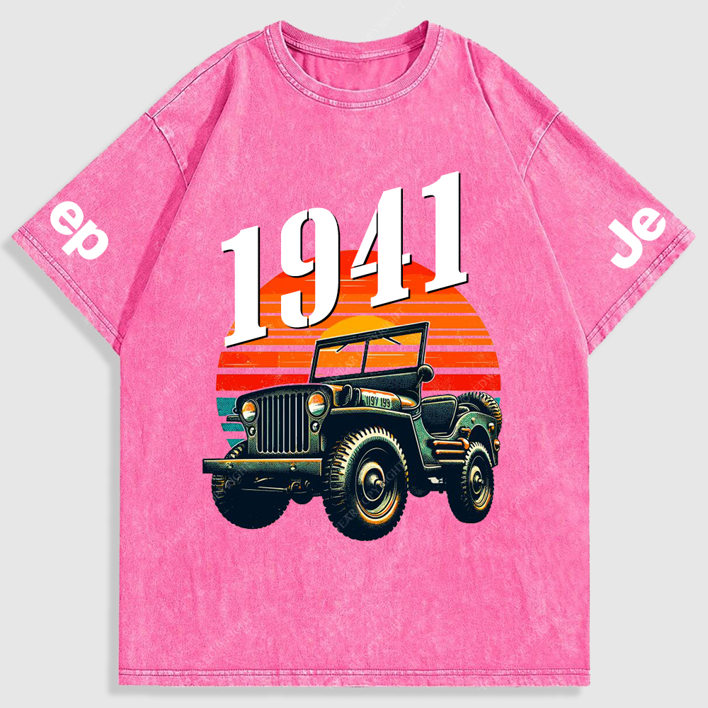 Jp Sunset 4X4 Cars Washed T-Shirt