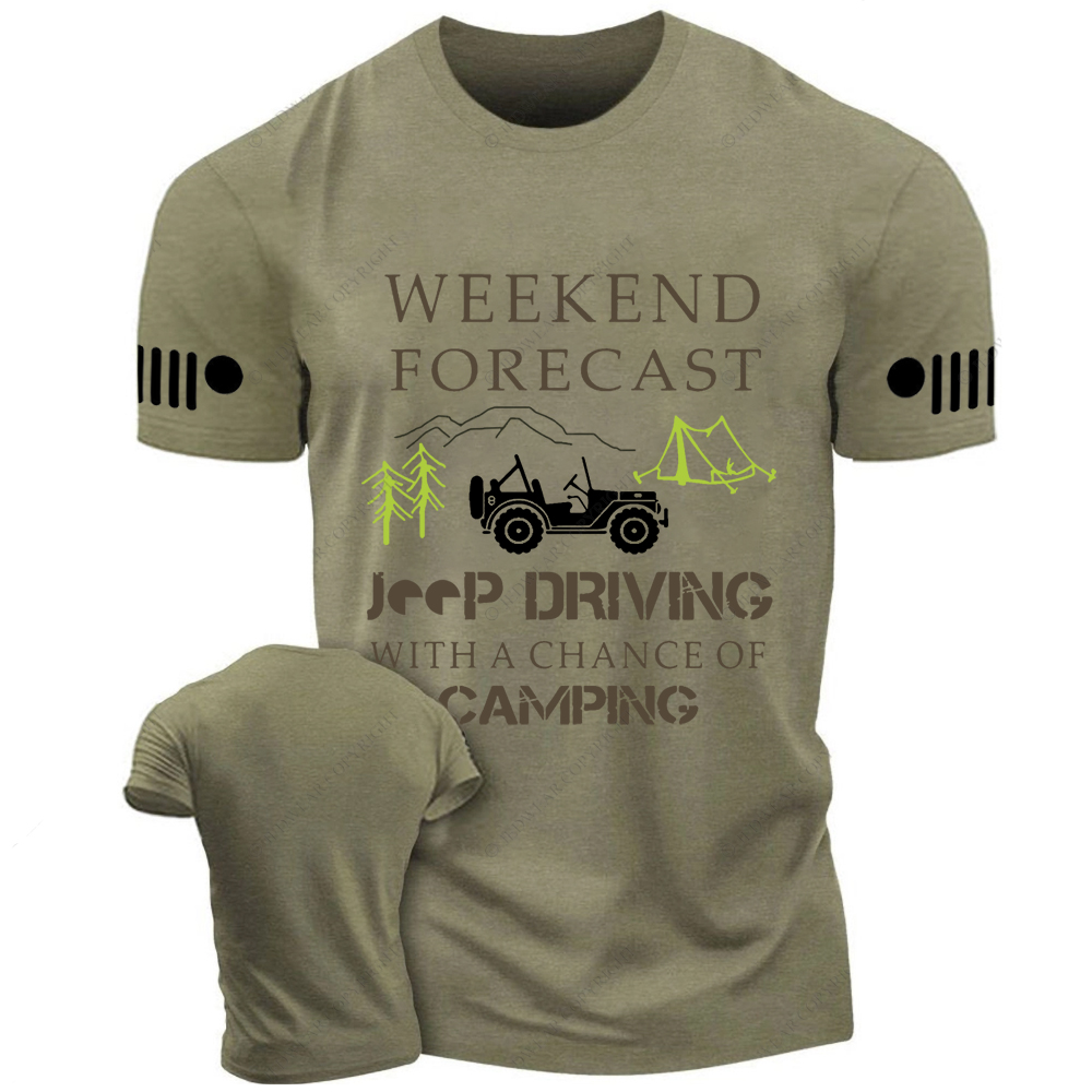 Weekend Forecast Driving With A Chance Of Camping Jp T-shirt