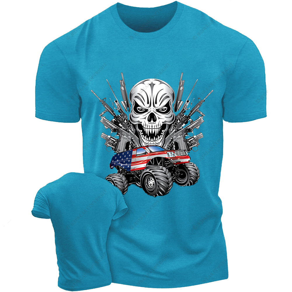 American Flag Off-Road Skull Gun Jp T-shirt