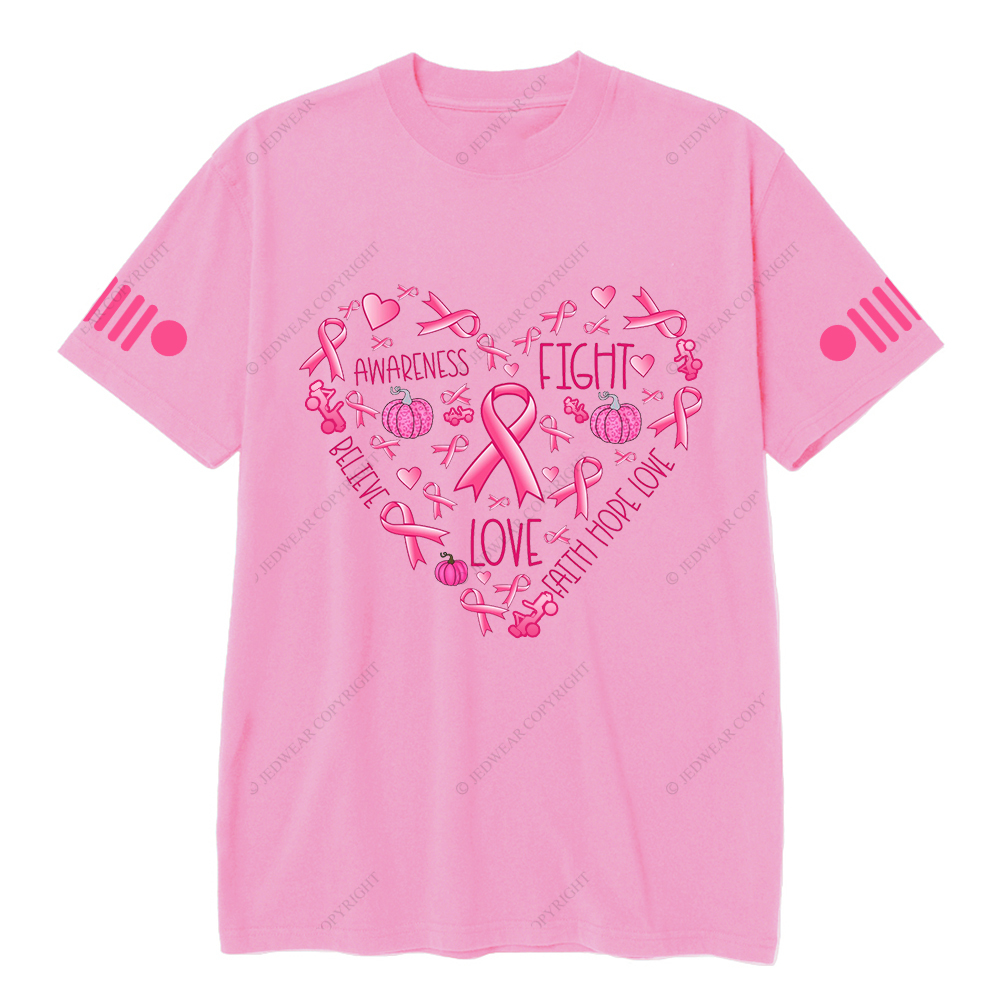 Breast Cancer Awareness Fight Hope Love Believe Jp T-shirt