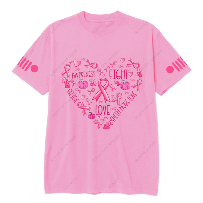 Breast Cancer Awareness Fight Hope Love Believe Jp T-shirt