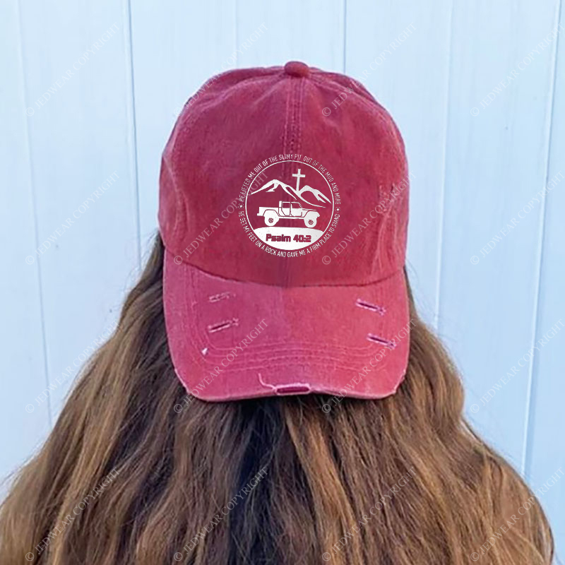 Religion The Lifted Me Out Of The Slimy Pit Psalm 40:2 Jp Baseball Cap