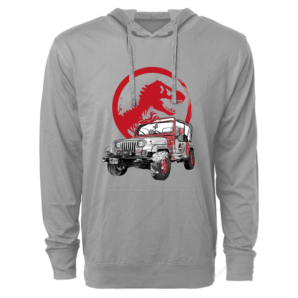 Dinosaur On The Back Of An Off-Road Vehicle Jp Oversized Lightweight Hoodie
