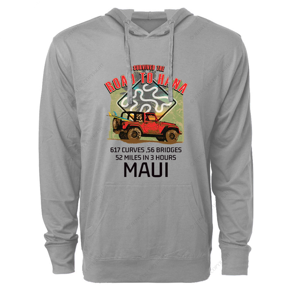 I Survived The Road To Hana Curves Jp Oversized Lightweight Hoodie
