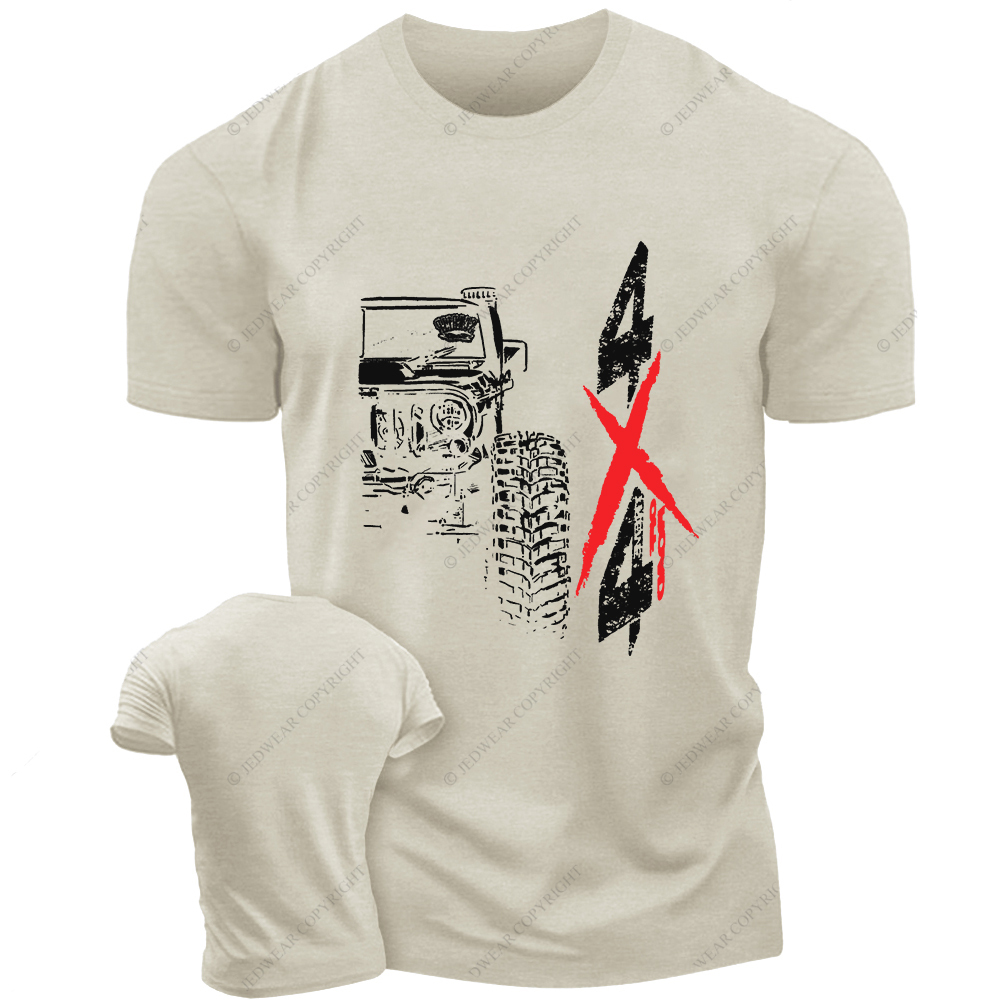 4x4 Off-Road Black And White Hand-Painted Jp T-Shirt