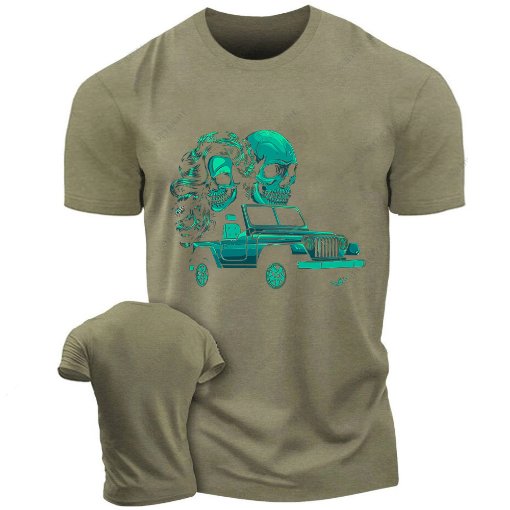 Skulls Couple With Off-Road Vehicle Jp T-Shirt
