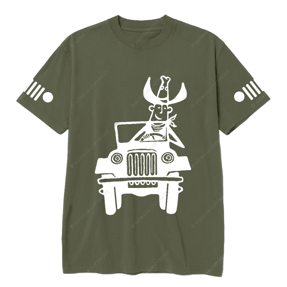 Cowboy Driving A Car Jp T-Shirt