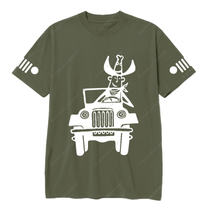 Cowboy Driving A Car Jp T-Shirt