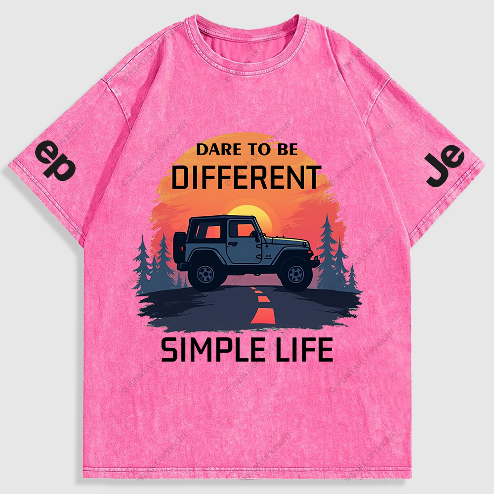 Dare To Be Different Simple Life Washed T-Shirt