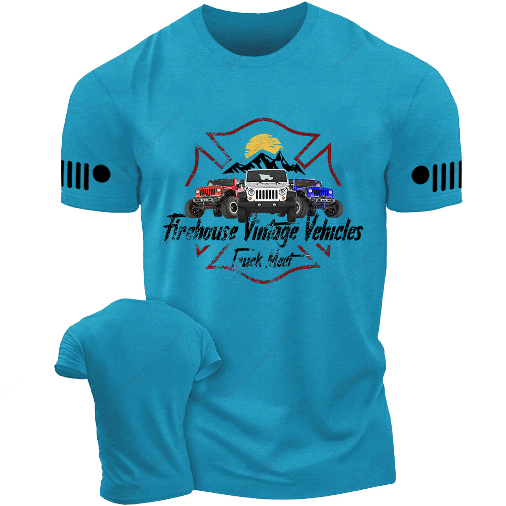 Firefighter Firehouse Vintage Vehicles Truck Meet Jp T-Shirt