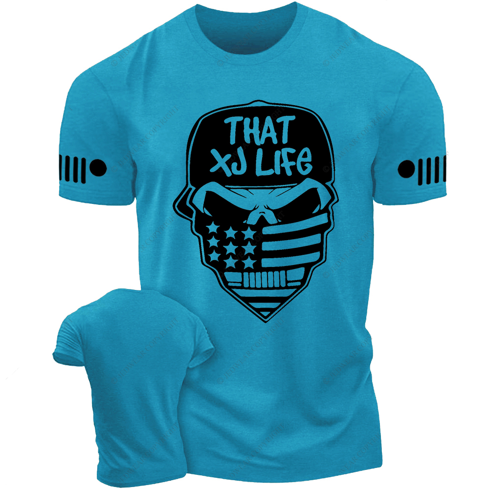 That XJ Life Skull USA Flag Jp T-Shirt