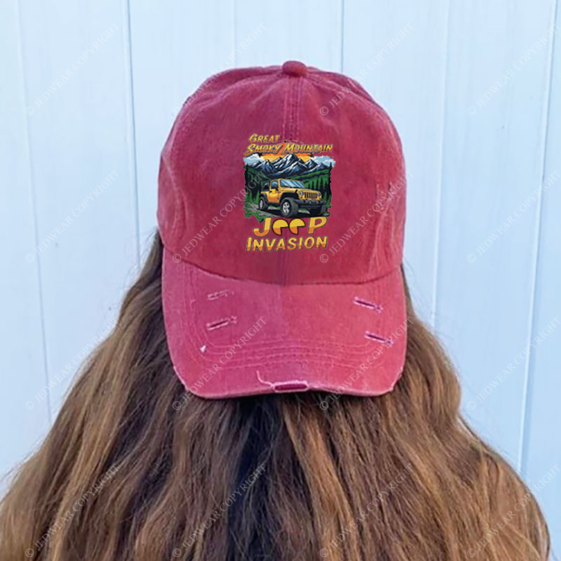 Great Smoky Mountain Invasion Sun Tree Vintage Style Jp Baseball Cap