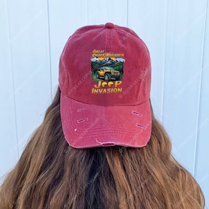 Great Smoky Mountain Invasion Sun Tree Vintage Style Jp Baseball Cap