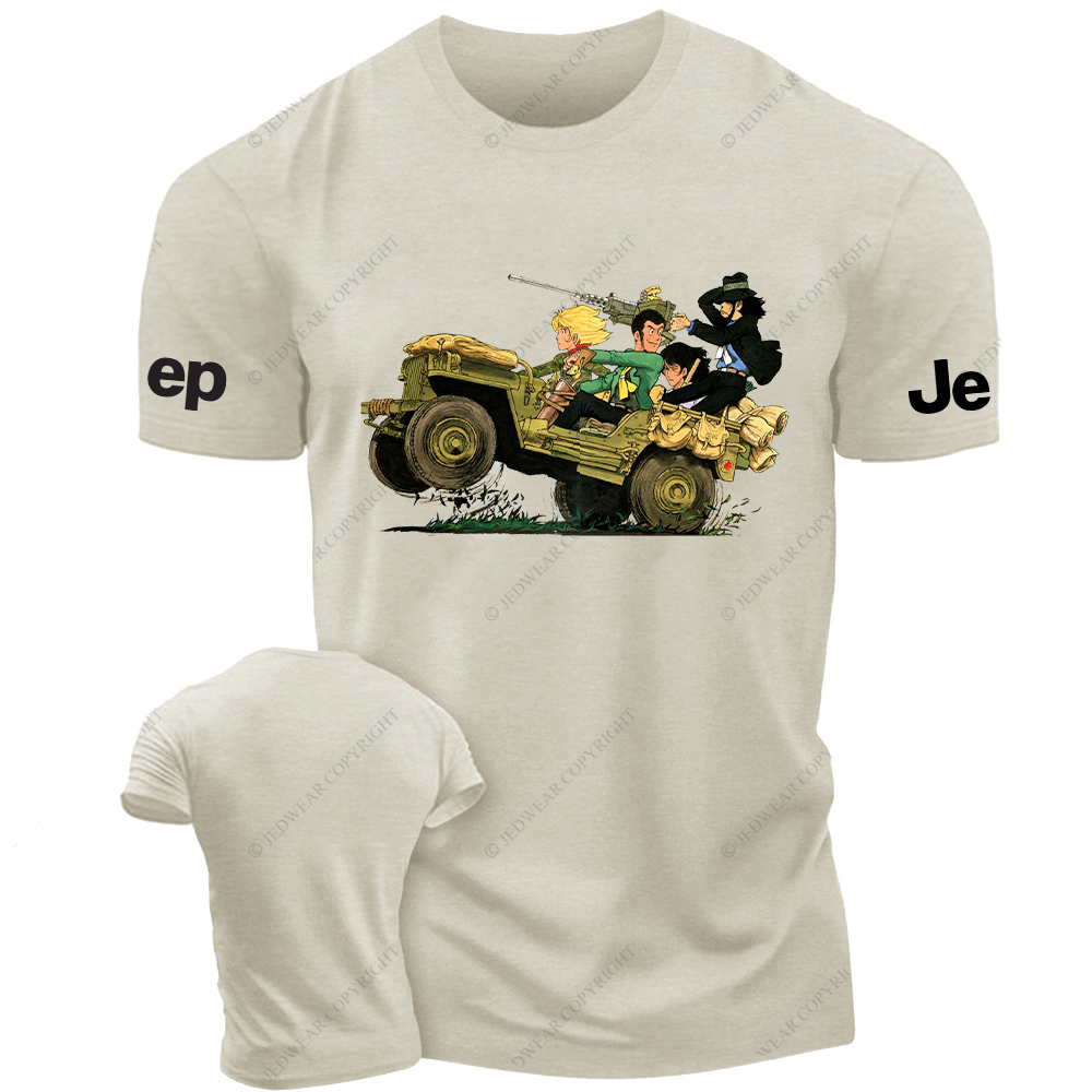 Funny Cartoon A Group Of Friends Traveling Jp T-Shirt