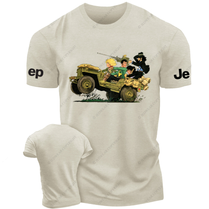 Funny Cartoon A Group Of Friends Traveling Jp T-Shirt