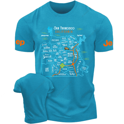 Vibrant Map Of SAN FRANCISCO CALIFORNIA Jp T-Shirt